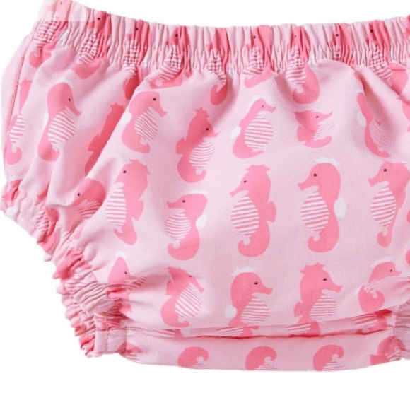 Pottery Barn Baby Seahorse Swim Diaper Cover 12-24 month Bloomers Beach Pool NWT - Picture 2 of 5
